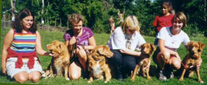 Birgitta med Fanny, Irene med Mira, Annika med Lina och Kate med Ronja