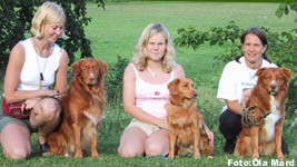Catarina med Greven, Kerstin med Lisa och Helena med Doglas
